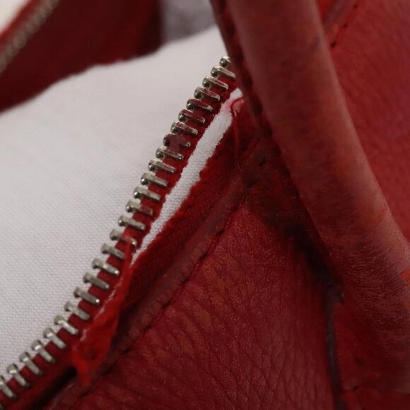 LOUIS VUITTON Hand Bag 2way 2014Stainless Steel Red LV Auth 126285 - Picture 9 of 16